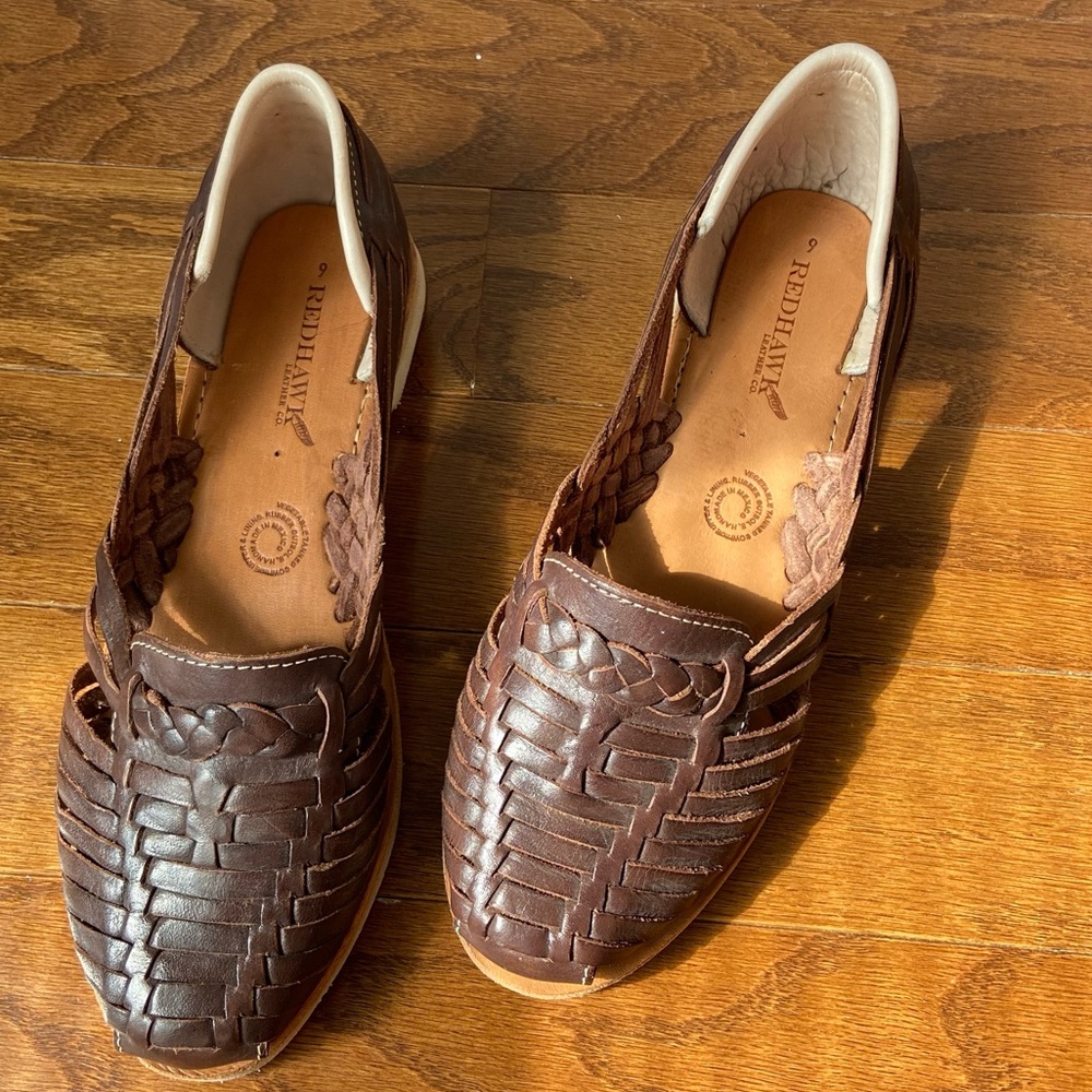 Tony Hawk Brown Woven Leather Slip-On Loafers